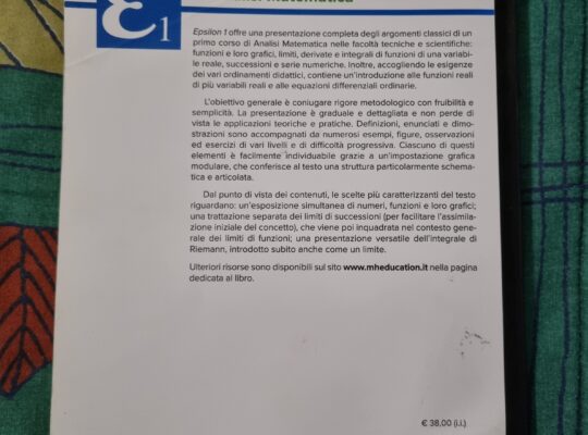 Epsilon 1 primo corso i analisi matematica
